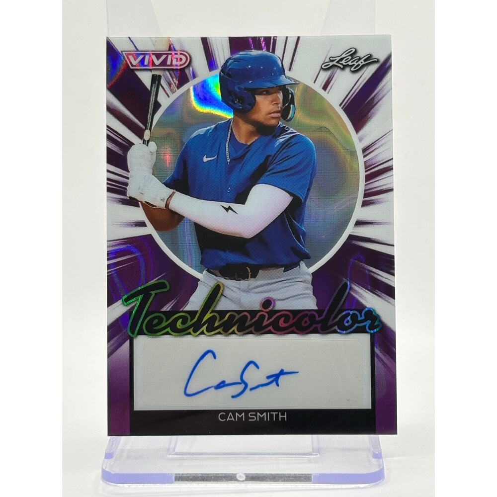 2024 Leaf Vivid Cam Smith Technicolor Purple Lava Auto 1/2 SSP Houston Astros